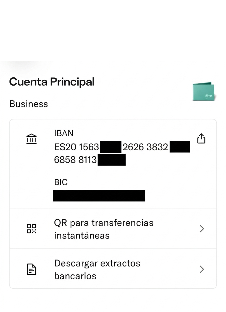 N26 Spanish IBAN ES20 BIC NTSBESM1XXX migrant banking Spain 2026